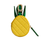 Genuine Leather Pineapple Coin Purse Keychain Bag Charm