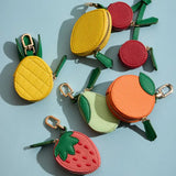 Genuine Leather Avocado Coin Purse Keychain Bag Charm