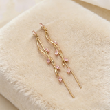 Vintage Long Zircon Tassel Earrings