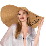 Do Not Disturb Message Wide Brim Straw Sun Hat