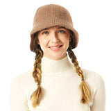 Soft Cable Knit Solid Bucket Hat