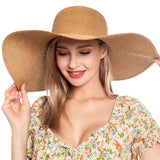 Women's Solid Floppy Straw Sun Hat