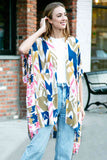 Geometric Abstract Summer Kimono Cover Up