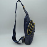 Perforated Sling Bag with Multi-Zipper Compartments