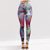 Tattoo Inspired Graphic Printed High Waisted Leggings