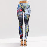 Tattoo Inspired Graphic Printed High Waisted Leggings