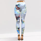 Tattoo Inspired Graphic Printed High Waisted Leggings