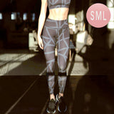 Abstract Grid Printed Activewear Leggings