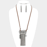 Ocean Queen Starfish & Mermaid Charm Metal Chain Fringe Necklace