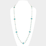 Quatrefoil Station Long Necklace