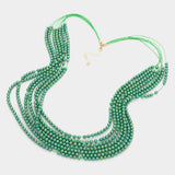 Hologram Beaded Multi Layered Long Necklace