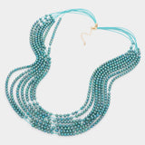Hologram Beaded Multi Layered Long Necklace