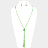 Faceted Beaded Y Shaped Necklace
