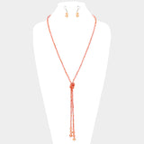 Faceted Beaded Y Shaped Necklace