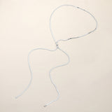 SECRET BOX_Stainless Steel Adjustable Sliding Knot Herringbone Chain Long Necklace