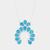 Celluloid Acetate Teardrop Squash Blossom Pendant Long Necklace