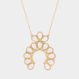 Celluloid Acetate Teardrop Squash Blossom Pendant Long Necklace