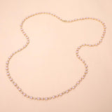 Round Stone Cluster Link Tennis Chain Long Necklace