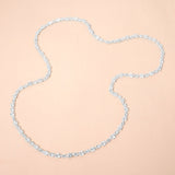 Round Stone Cluster Link Tennis Chain Long Necklace
