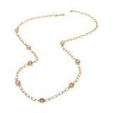 Elegant Faceted Square Teardrop Oval Emerald Stone Accent Long Necklace