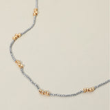 Delicate Two Tone Beaded Long Necklace