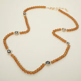 Stone Cluster Station Beaded Long Necklace