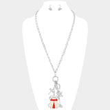 Enamel Ladybug Metal Bird Dragonfly Heart Horseshoe Pendant Long Necklace