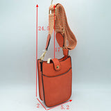 Crossbody Phone Bag with Patterned Wide Shoulder Strap