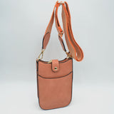 Crossbody Phone Bag with Patterned Wide Shoulder Strap