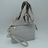 Dual Strap Wristlet Clutch with Patterned Crossbody Strap