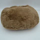 Fluffy Plush Crescent Hobo Handbag with Integrated Top Handle