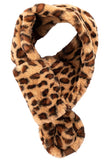 C.C Faux Fur Scarf With Leopard Pattern