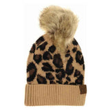 Leopard Pom C.C Beanie