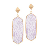 Patterned Hexagon Dangle Earrings