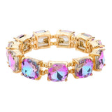 Women's Cushion Square Stone Stretch Evening Bracelet