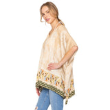 Leaf Print Cover Up Poncho