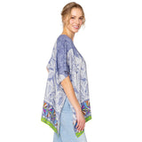 Leaf Print Cover Up Poncho