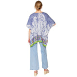 Leaf Print Cover Up Poncho