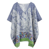 Leaf Print Cover Up Poncho