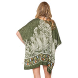 Leaf Print Cover Up Poncho