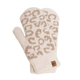 Soft Fuzzy Leopard Mittens