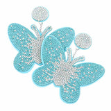 Felt Back Bling Butterfly Dangle Earrings