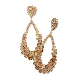 Women's Crystal Bubble Cluster Teardrop Evening Dangle Earrings