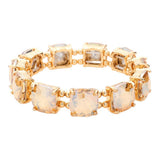 Women's Cushion Square Stone Stretch Evening Bracelet