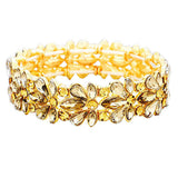 Floral Crystal Stretch Evening Bracelet
