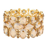 Women's Multi Stone Cluster Evening Stretch Bracelet