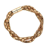 Stone Embellished Twisted Magnetic Bracelet