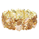 Teardrop Marquise Stone Cluster Stretch Evening Bracelet
