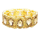 Teardrop Rhinestone Trim Stretch Evening Bracelet