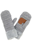 C.C Solid Color Knitted Mitten Gloves